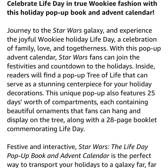 Star Wars The Life Day Pop-up Book and Advent Calendar - Picture 4 of 12